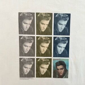 Gildan Elvis Presley Loving You Photo Grid Graphic Tee XL White Black